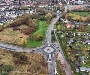 Der neue Kreisverkehr an der Feldstraße aus der Luft gesehen